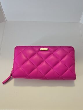 Kate Spade Quilted Zip Wallet - Hot Pink